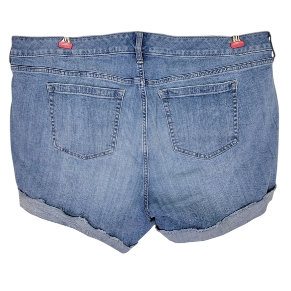Torrid Jean Shorts 22 42X4 Blue Cut Off Cuffed Frayed Hem High Rise Denim - Picture 2 of 12